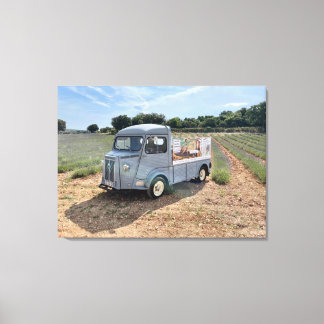 Franse vrachtwagen in Lavender Field Canvas Afdruk