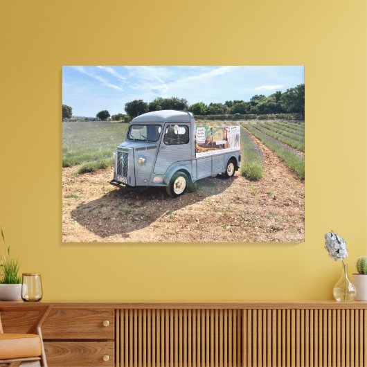Franse vrachtwagen in Lavender Field Canvas Afdruk (Insitu (Woonkamer))