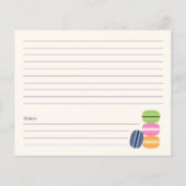 Franse Vrijgezellenfeest Macarons Recipe Kaart (Achterkant)