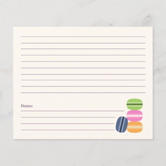 Franse Vrijgezellenfeest Macarons Recipe Kaart (Achterkant)