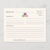 Franse Vrijgezellenfeest Macarons Recipe Kaart (Voorkant)