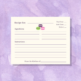 Franse Vrijgezellenfeest Macarons Recipe Kaart