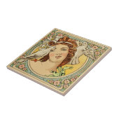  Franse Vrouw Art Nouveau Ceramic Tegeltje (Zijkant)
