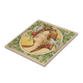  Franse Vrouw Art Nouveau Ceramic Tegeltje (Zijkant)