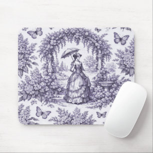 Franse vrouw in een tuin Toile de Jouy Muismat