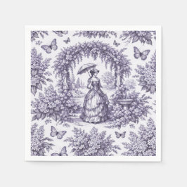 Franse vrouw in een tuin Toile de Jouy Servet