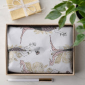 Franse  vrouw met wijn op Blush Pink Tissuepapier (Geschenk)