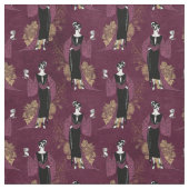 Franse  vrouw met wijn op maroon stof (Swatch)