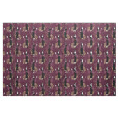 Franse  vrouw met wijn op maroon stof (Fat Quarter)