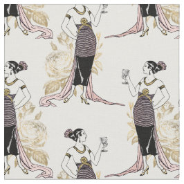 Franse  vrouw met wijn op wit stof