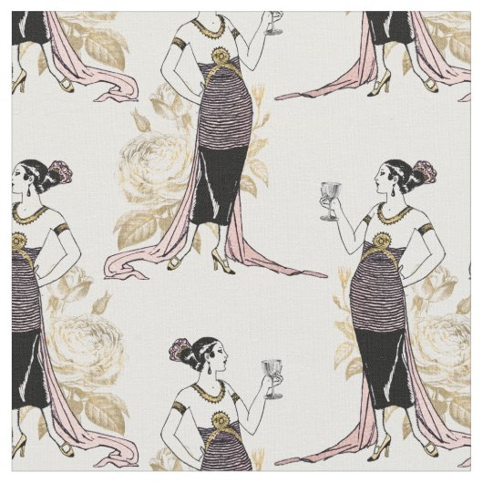 Franse  vrouw met wijn op wit stof (Close Up)