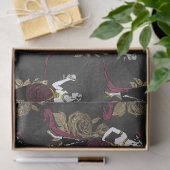 Franse  vrouw met wijn op zwarte ontkoppeling tissuepapier (Geschenk)