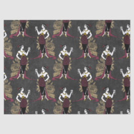 Franse  vrouw met wijn op zwarte ontkoppeling tissuepapier