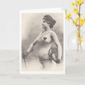  Franse vrouw schermer Note Kaart! Kaart (Gele Bloem)