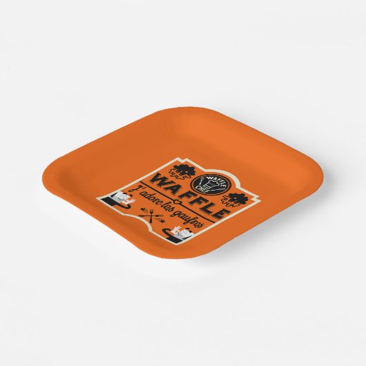 Franse wafels papieren bordje (Gebogen)