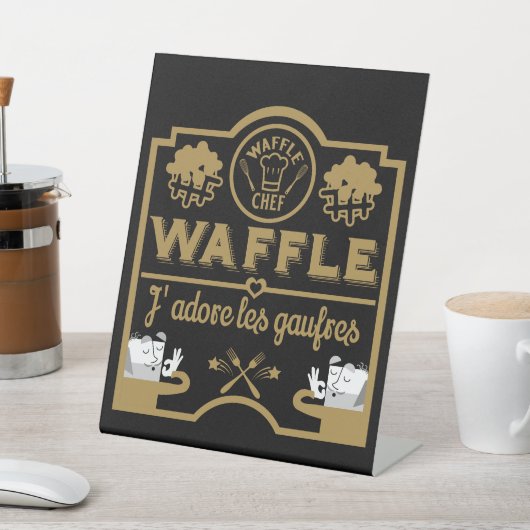 Franse wafels reclamebord met voetstuk (Insitu)