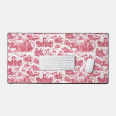  Franse wagen van Dawn Toile de Jouy-Pink Bureaumat (Keyboard & Muis)