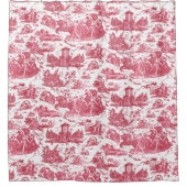  Franse wagen van Dawn Toile de Jouy-Pink Douchegordijn (Voorkant)