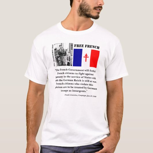 Franse wapenstilstand/vrij Frans T-shirt (Voorkant)