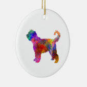 Franse waterhond in waterverf keramisch ornament (Rechts)