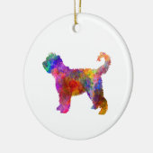 Franse waterhond in waterverf keramisch ornament (Links)