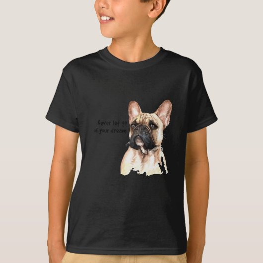 Franse Waterverf Bulldog Drukken T-shirt (Voorkant)