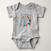 Franse Waterverf Doodles Onsie Romper (Voorkant)