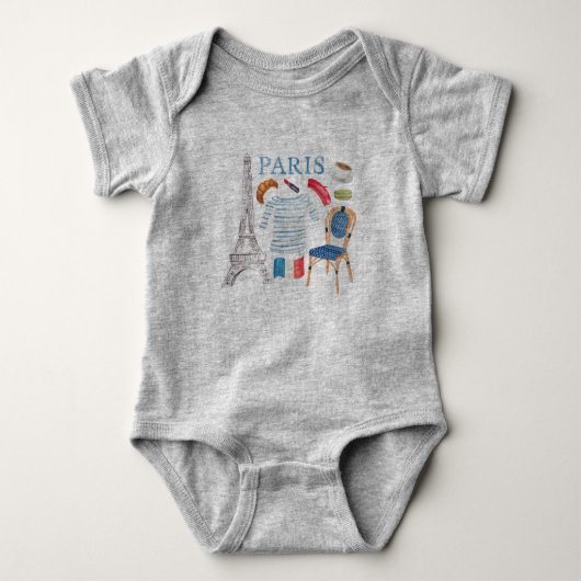 Franse Waterverf Doodles Onsie Romper (Voorkant)