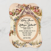  Franse Waterverf Rozen in Bloemenwijnstokken Kaart (Voorkant / Achterkant)