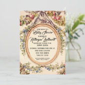  Franse Waterverf Rozen in Bloemenwijnstokken Kaart (Staand voorkant)