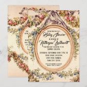  Franse Waterverf Rozen in Bloemenwijnstokken Kaart (Voorkant / Achterkant)