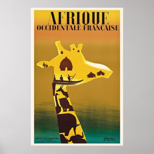 Franse West-Afrika Vintage Reisprint Poster (Voorkant)