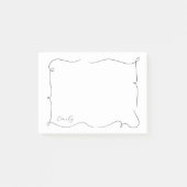Franse Whimsical Script Aangepaste Naam Post-it® Notes (Voorkant)