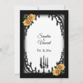 Franse wijk Gothic geel rose wit bruiloft Kaart (Achterkant)