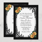 Franse wijk Gothic geel rose wit bruiloft Kaart (Voorkant / Achterkant)