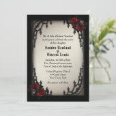 Franse wijk gotische rode roos op Antiek Kaart (Staand voorkant)