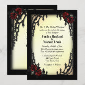 Franse wijk gotische rode roos op geel kaart (Voorkant / Achterkant)