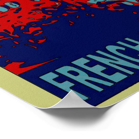 Franse wijk in blauw poster (Hoek)