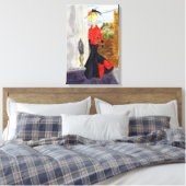 Franse wijk: MatisseFashion Waterverf Canvas Afdruk (Insitu (Slaapkamer))