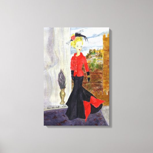 Franse wijk: MatisseFashion Waterverf Canvas Afdruk (Voorkant)