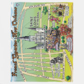 Franse wijk New Orleans Cartoon fleece deken (Voorkant)
