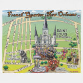 Franse wijk New Orleans Cartoon fleece deken (Voorkant (Horizontaal))