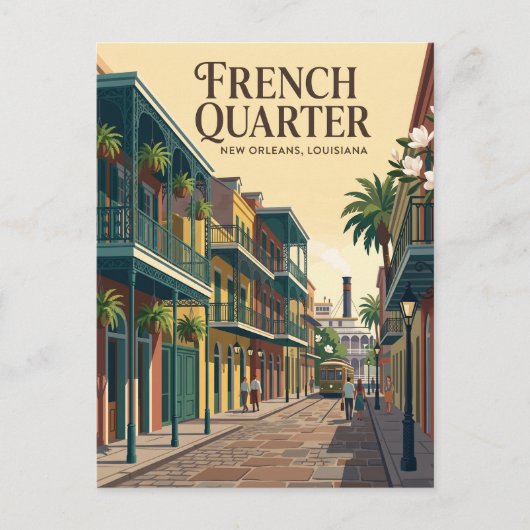 Franse wijk USA Briefkaart (Voorkant)