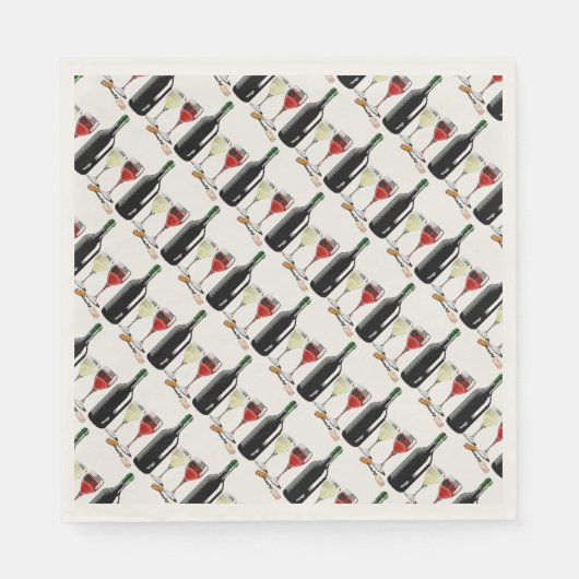 Franse wijn glas Theme Party Papier servetten (Voorkant)