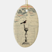 Franse wijn met geoorloofde sierplant Keramisch Ornament (Rechts)