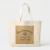 Franse wijn op Burlap Grote Tote Bag (Voorkant)