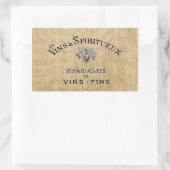 Franse wijn op Burlap Rechthoekige Sticker (Tas)