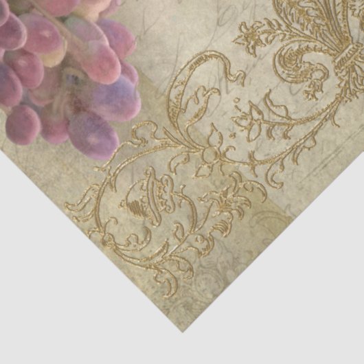 Franse wijngaard Chateau druiven script Ephemera Tissuepapier (Detail)