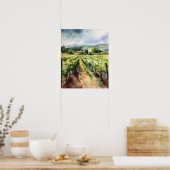 Franse wijngaard Landscape Art Print Poster (Keuken)