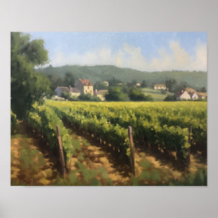 Franse wijngaard Landscape Art Print Poster